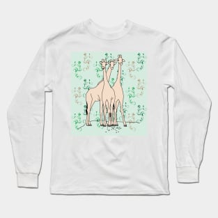 Funny Giraffe Line Art Long Sleeve T-Shirt